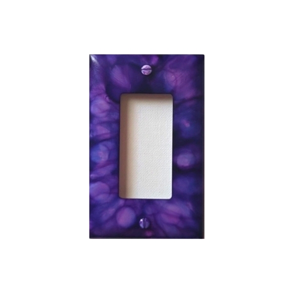 Hand Crafted Other - Hand Crafted Purple Abstract Design Single Rocker Cover Plate
